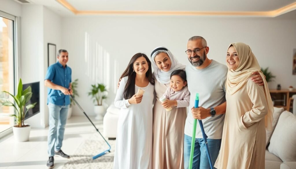 عملاء سعداء بخدمات شركة آفاق الحياة كإحدى أفضل شركات التنظيف في الإمارات