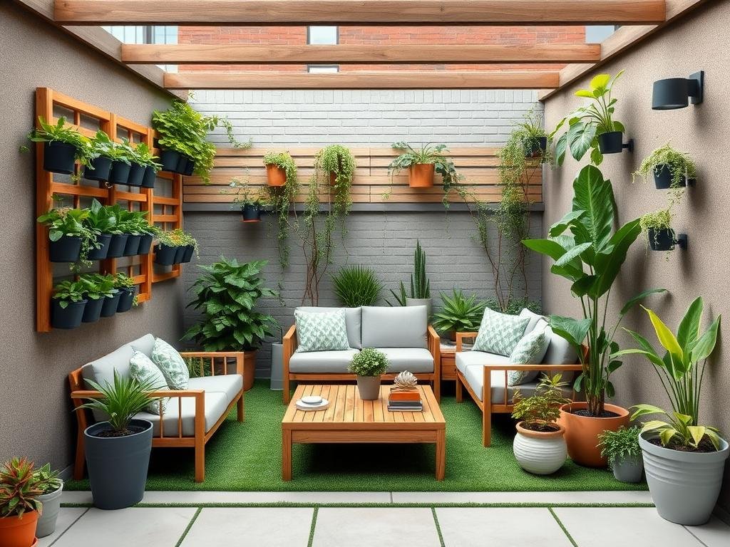 تصميم حديقة منزلية صغيرة مع استغلال ذكي للمساحة تصميم حديقة منزلية صغيرة مع استغلال ذكي للمساحة